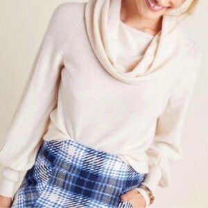 Anthropologie Soft Cream Turtleneck Sweater